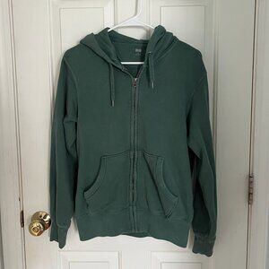 Uniqlo Green Zip Up Hoodie